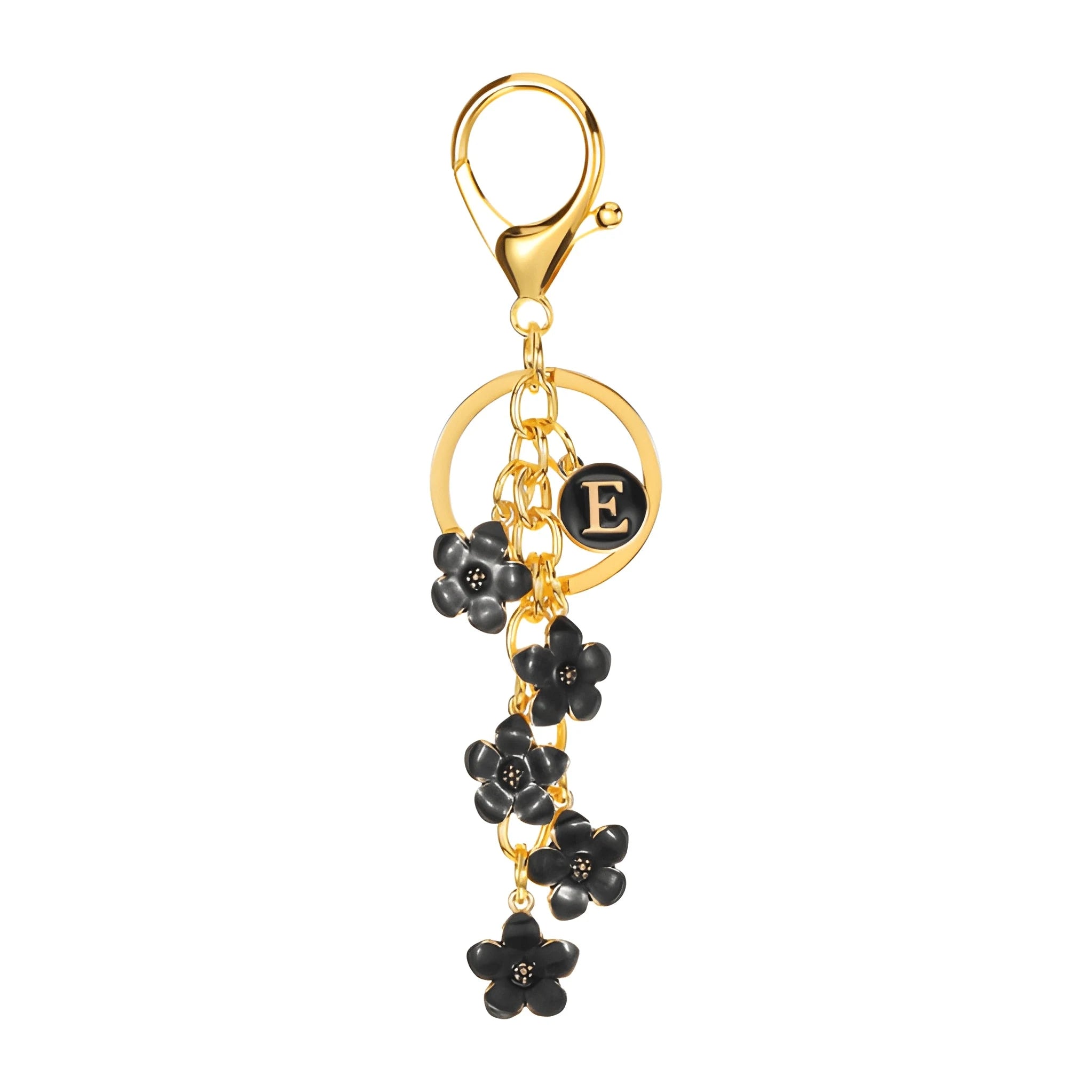 [v2] Daisy Flower Initial Letter - Bag Charm (Black) 5