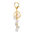 [v2] Daisy Flower Initial Letter - Bag Charm (White)