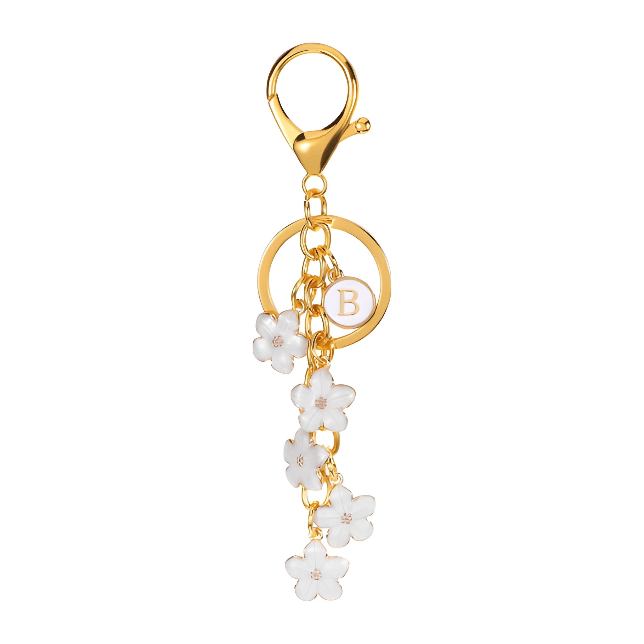 [v2] Daisy Flower Initial Letter - Bag Charm (White) 2