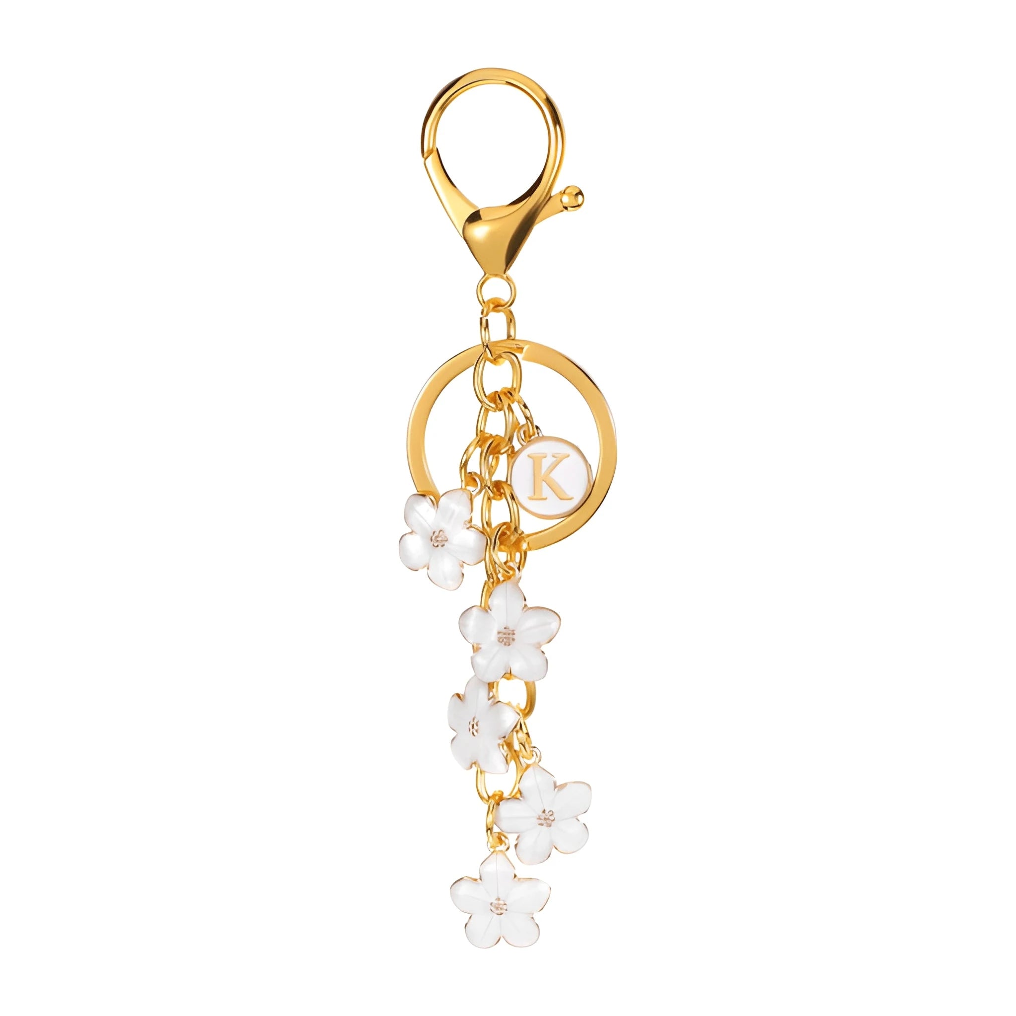 [v2] Daisy Flower Initial Letter - Bag Charm (White) 11