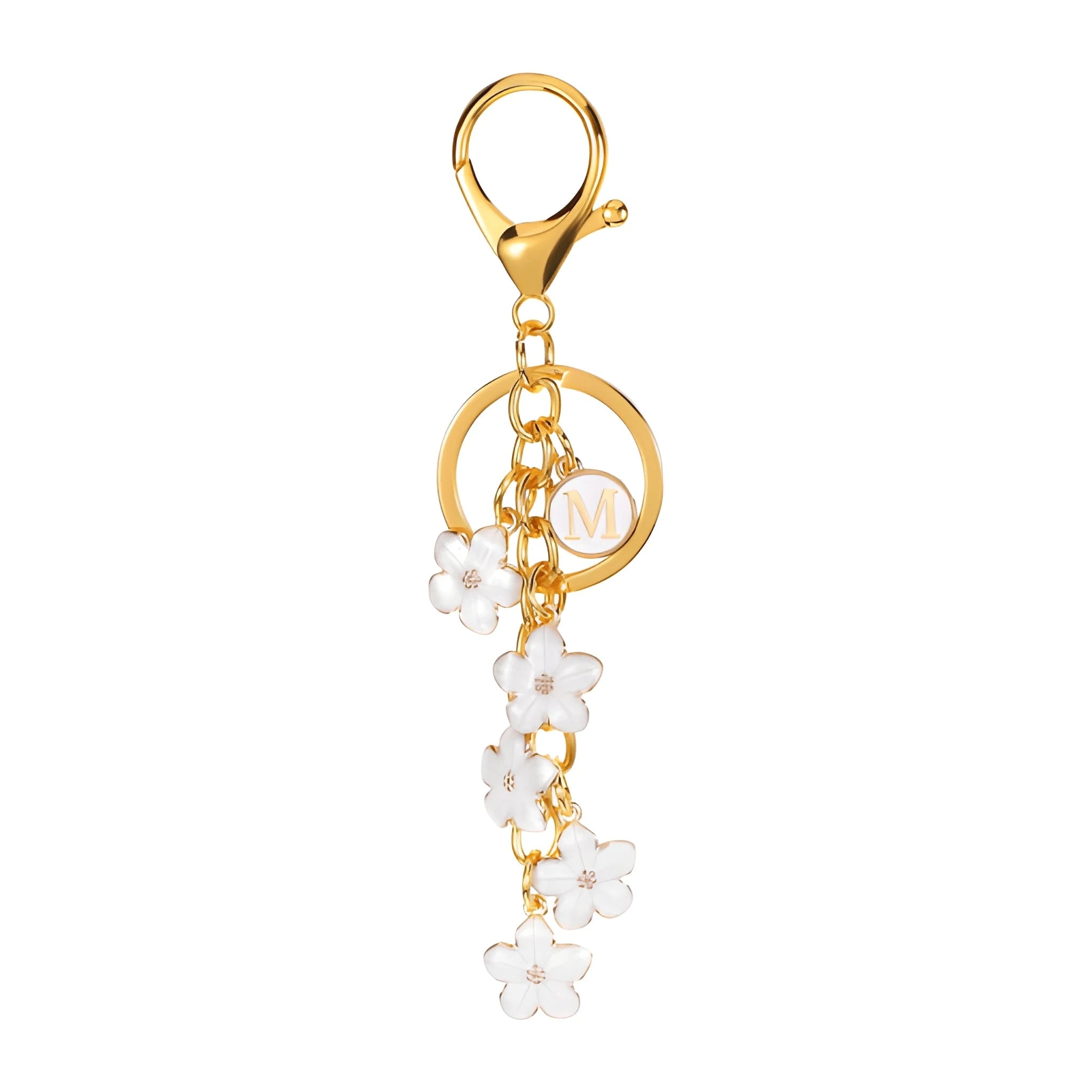 [v2] Daisy Flower Initial Letter - Bag Charm (White) 13