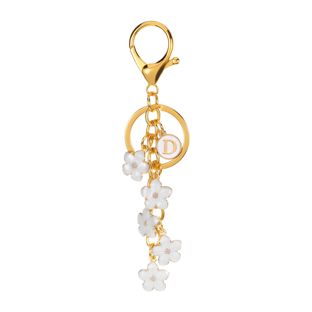 [v2] Daisy Flower Initial Letter - Bag Charm (White) 4