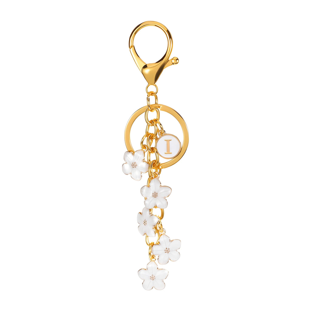 [v2] Daisy Flower Initial Letter - Bag Charm (White) 9