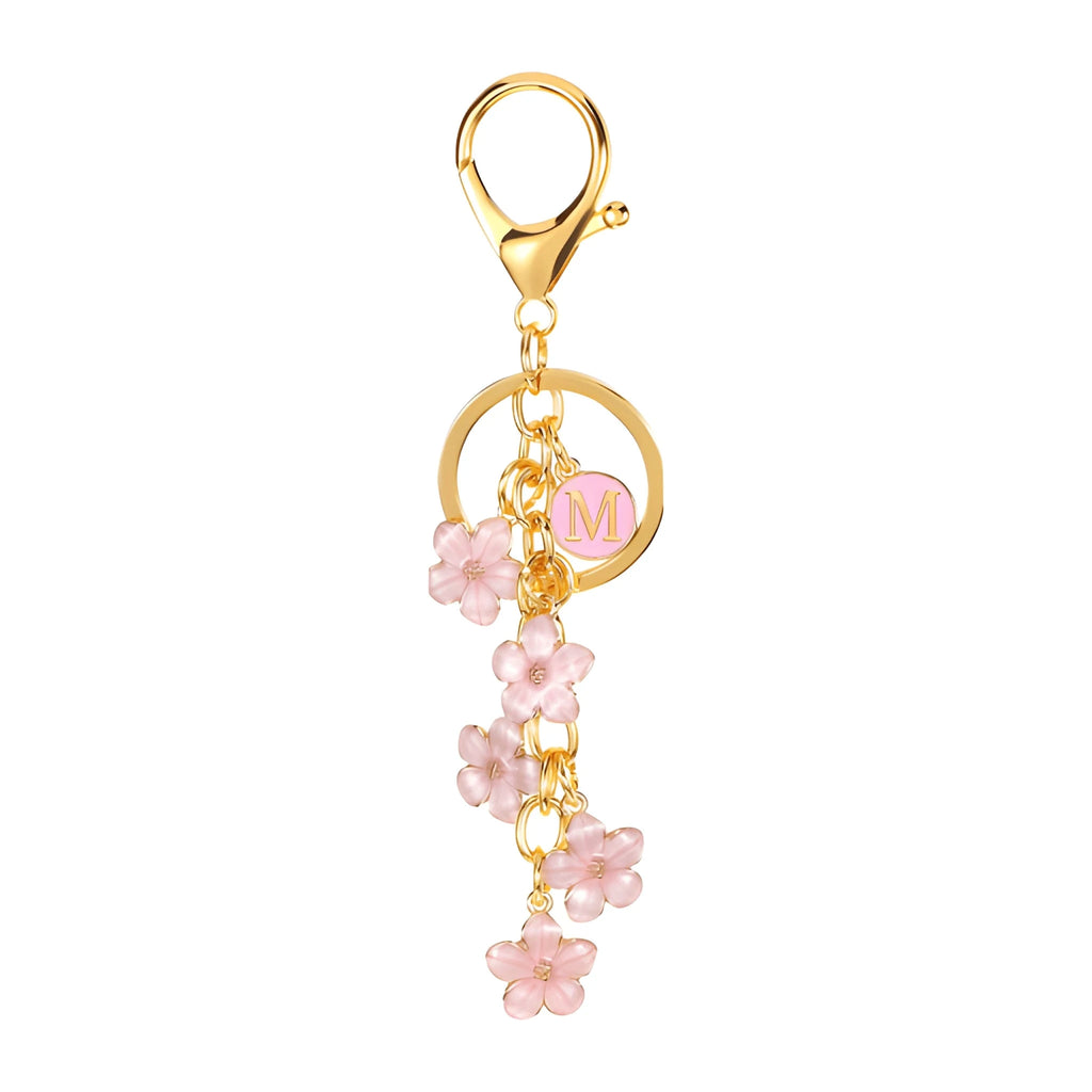 [v2] Daisy Flower Initial Letter - Bag Charm (Pink) 13