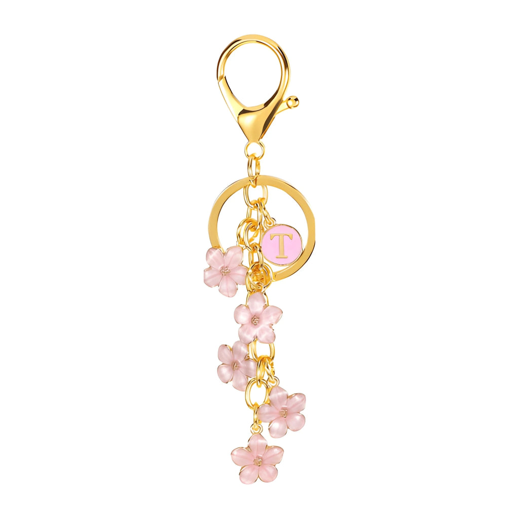 [v2] Daisy Flower Initial Letter - Bag Charm (Pink) 20