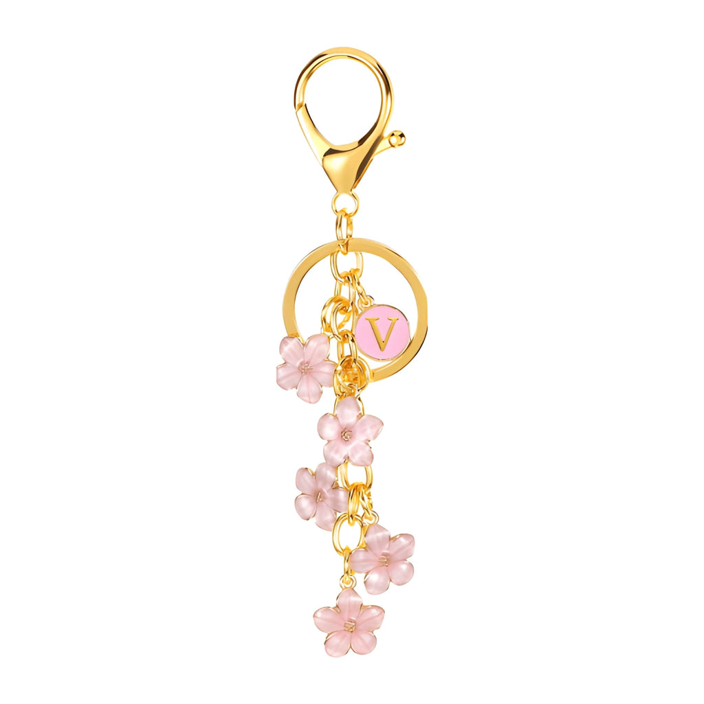 [v2] Daisy Flower Initial Letter - Bag Charm (Pink) 21