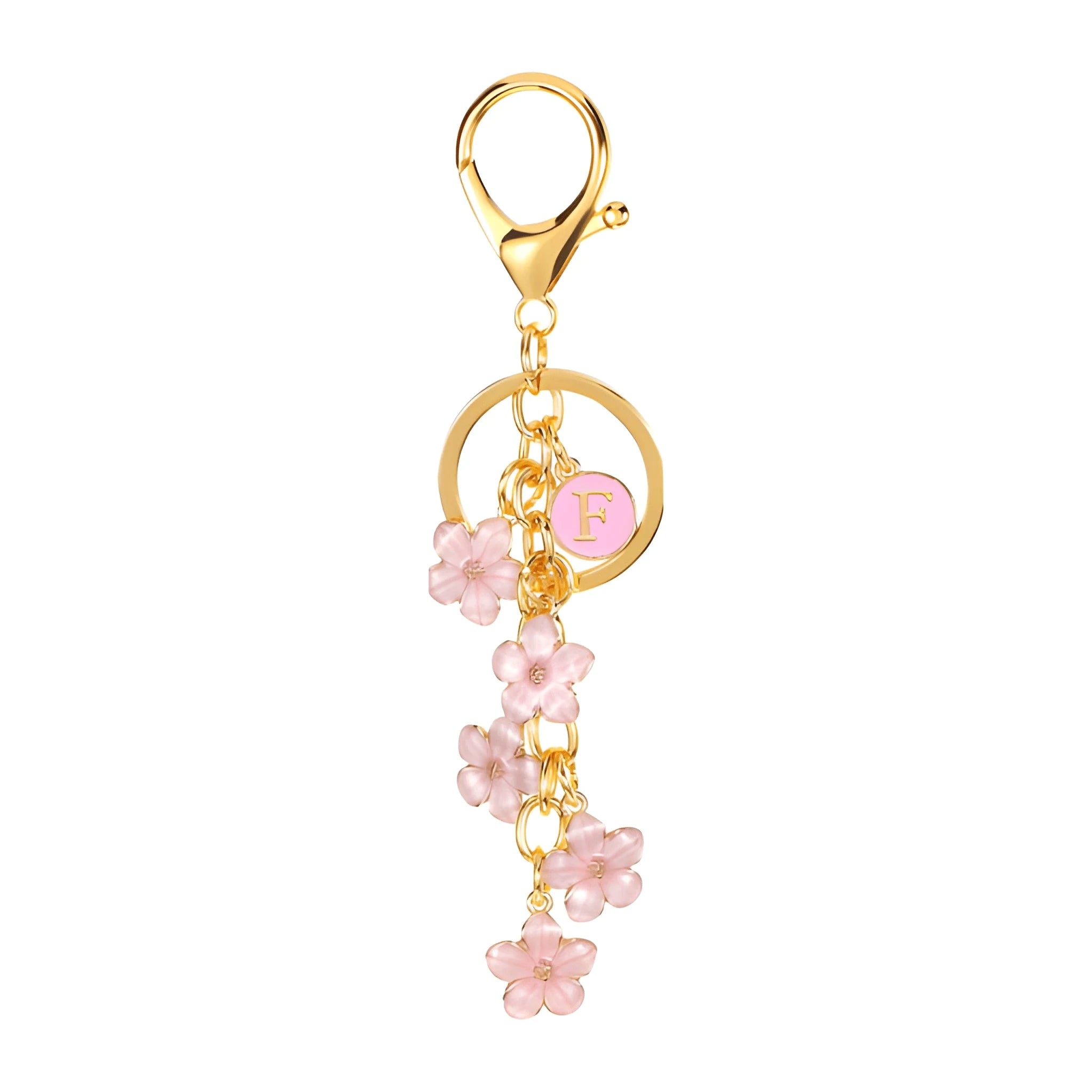 [v2] Daisy Flower Initial Letter - Bag Charm (Pink) 6