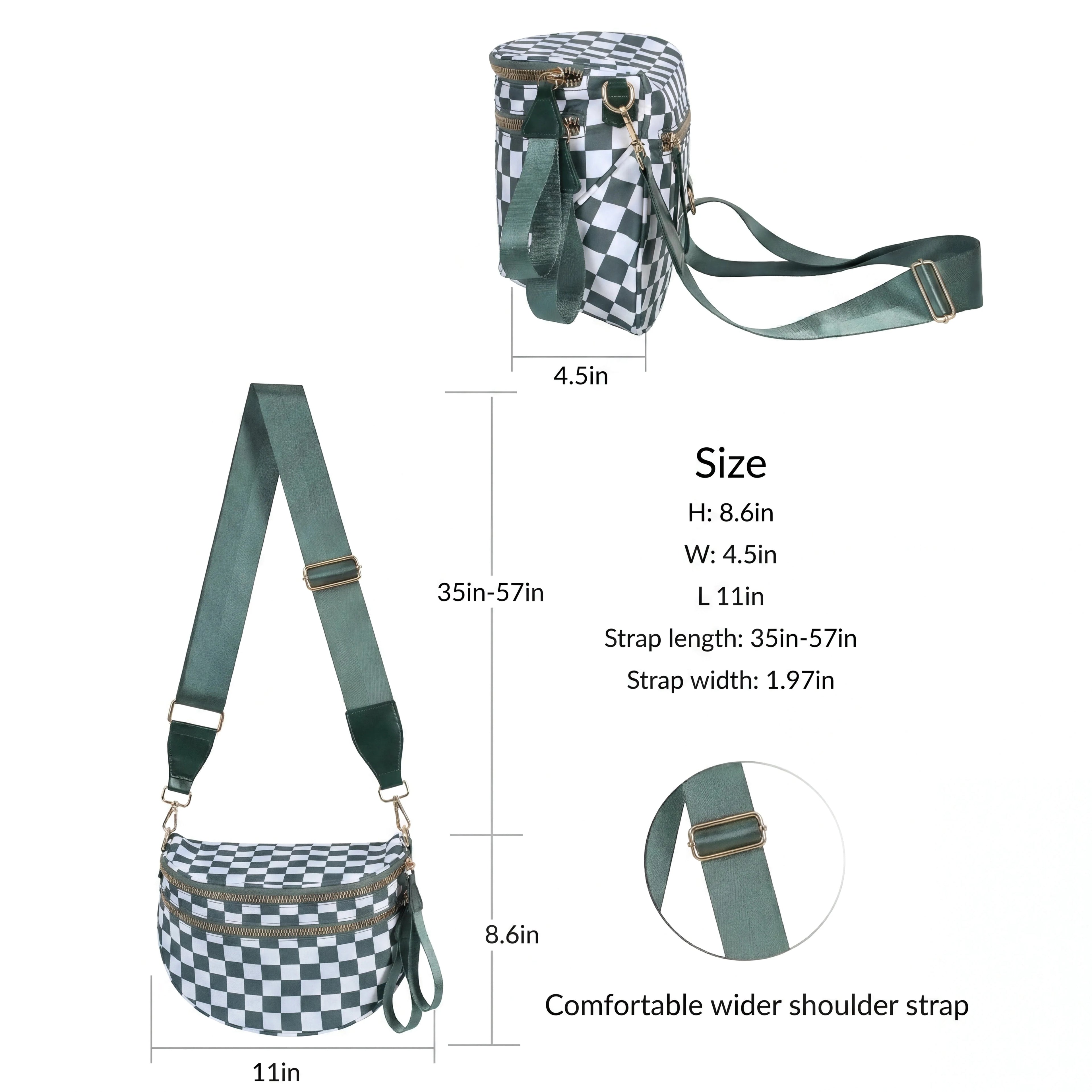 [v2] GoFree - The Roomiest Bum Bag (Checkered) 7