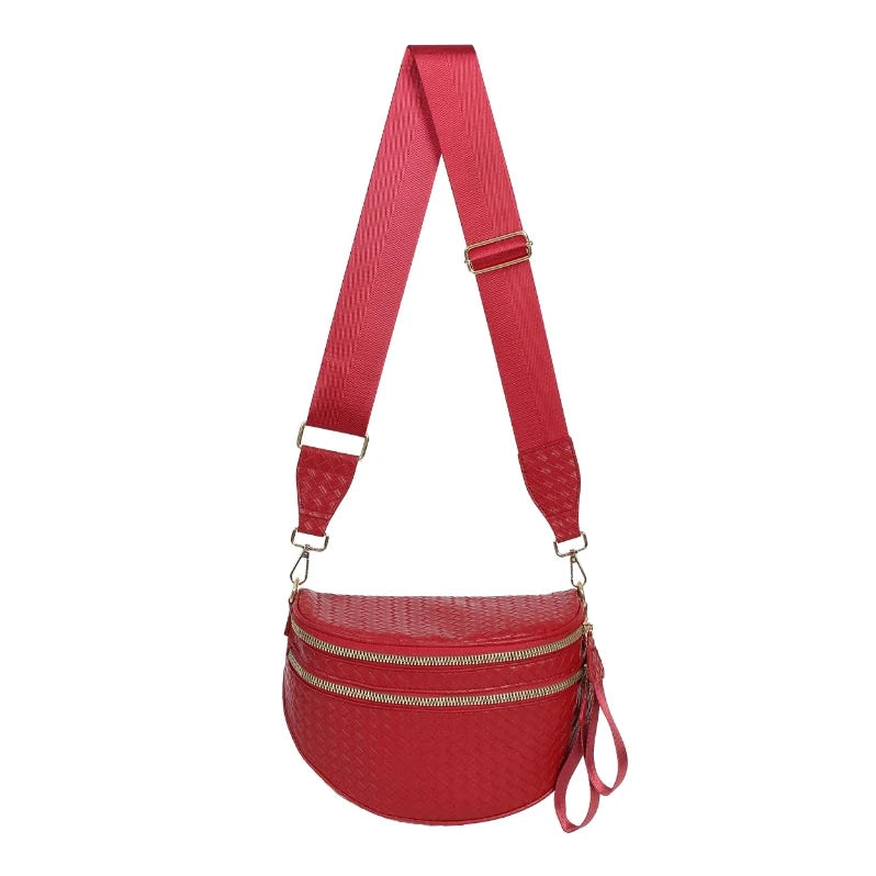[v2] GoFree - Woven Leather Bum Bag 14