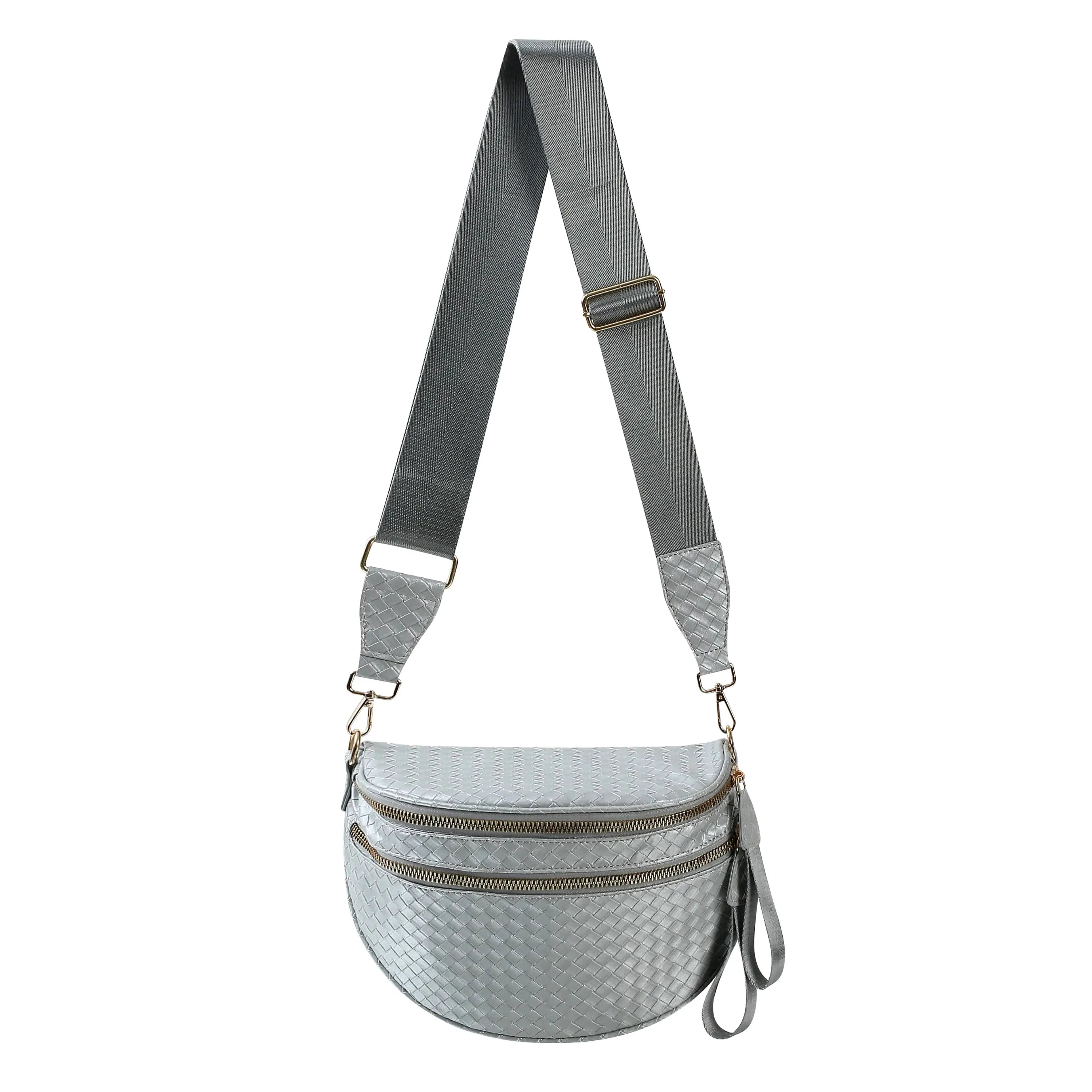 [v2] GoFree - Woven Leather Bum Bag 18