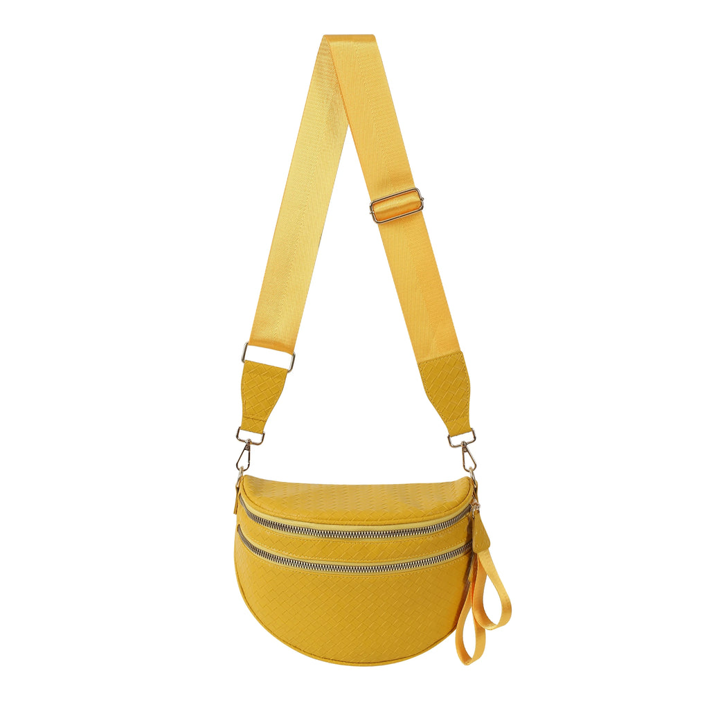 [v2] GoFree - Woven Leather Bum Bag 19