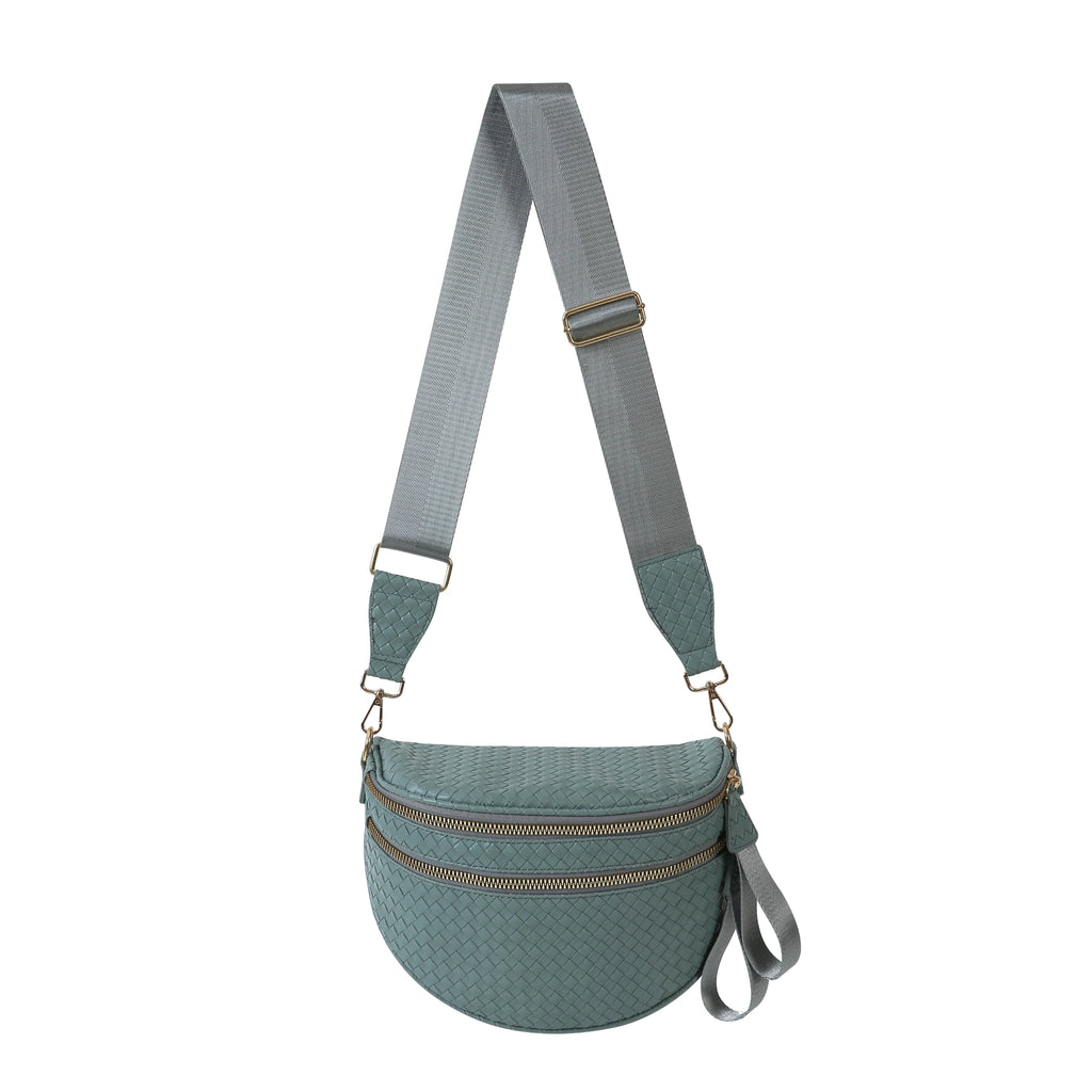 [v2] GoFree - Woven Leather Bum Bag 20