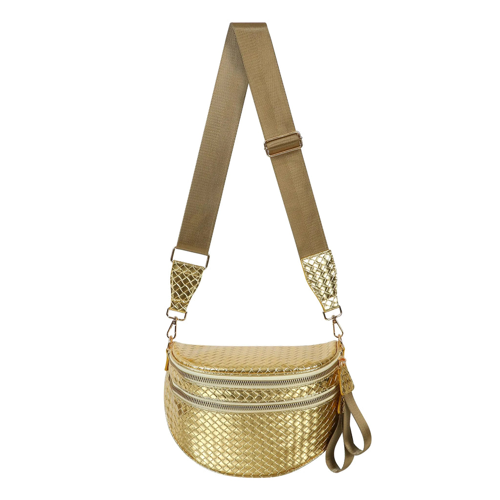 [v2] GoFree - Woven Leather Bum Bag 25