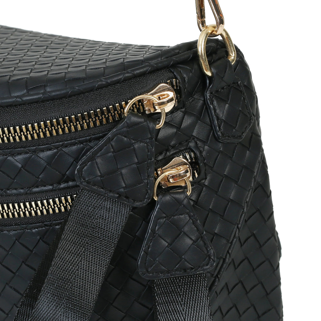 [v2] GoFree - Woven Leather Bum Bag 4