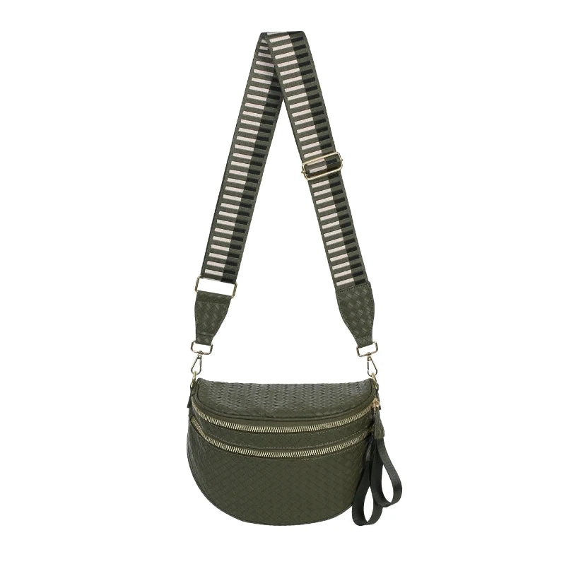 [v2] GoFree - Woven Leather Bum Bag 8