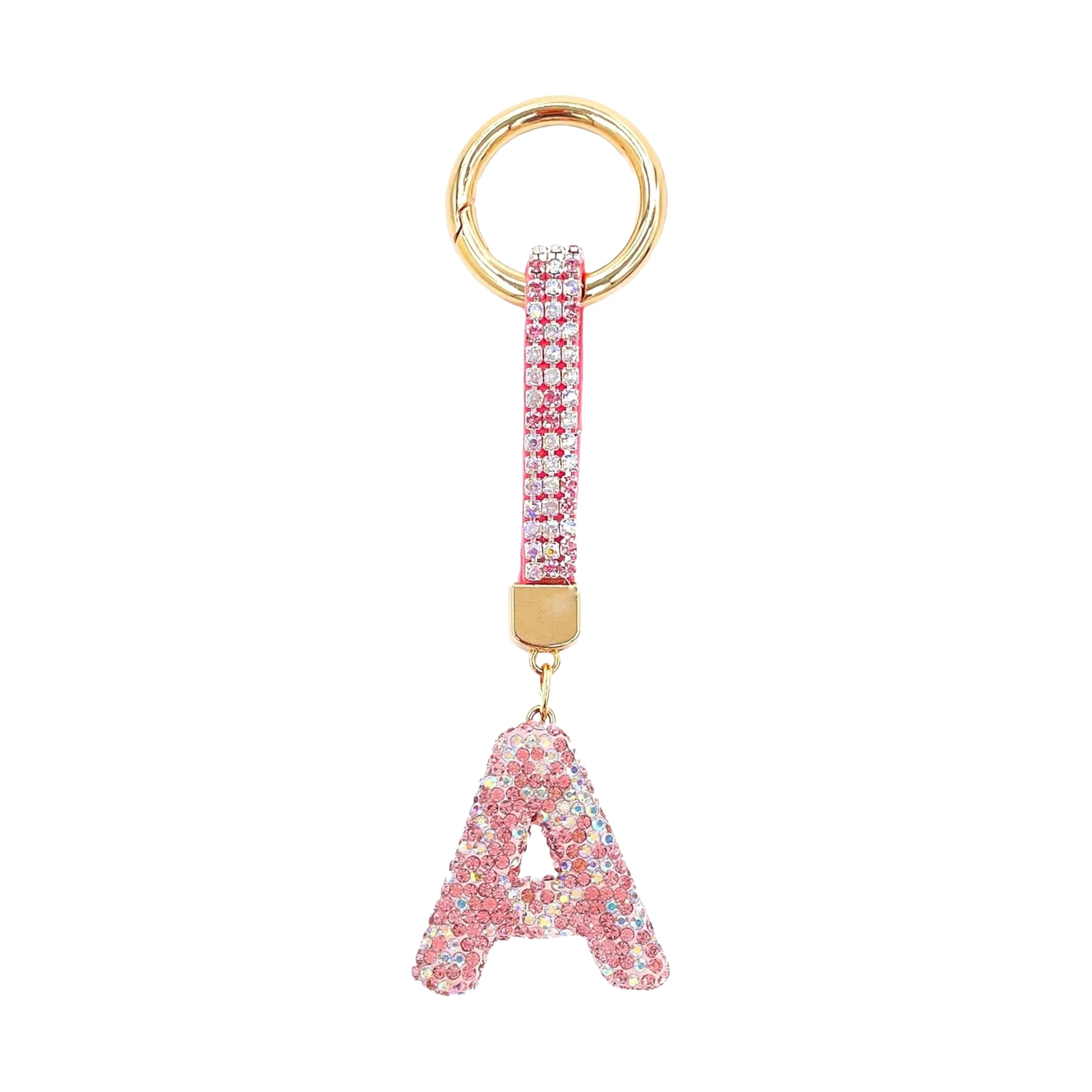 [v2] Sparkle Initial – Bag Charm (Pink)